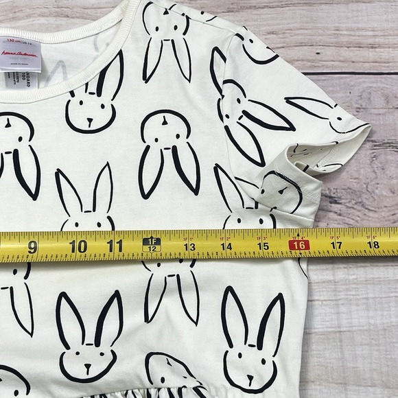 Hanna Anderson Girls Easter Playground Dress With Pockets Size 12 Shorts Sleeves - Picture 5 of 6